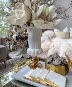 Inspire Me! Home Decor Golden Flower Decorative Box With Lid