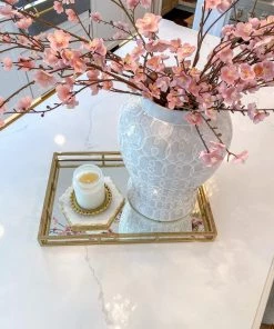 Inspire Me! Home Decor Marble Hexagon Trivet W/ Gold Edge