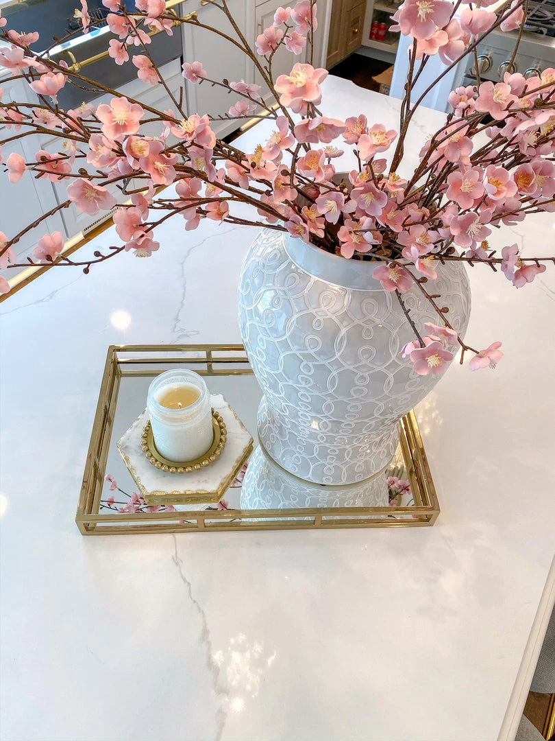 Inspire Me! Home Decor Marble Hexagon Trivet W/ Gold Edge