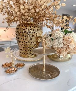 Inspire Me! Home Decor Two-Tone Dragonfly Serving Bowl Gold