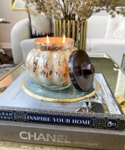 Inspire Me! Home Decor Glass Plate With Gold Border