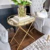 Inspire Me! Home Decor Gold Oval Accent Table With Mirror Top