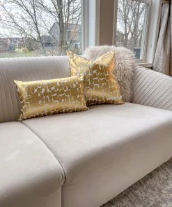 Cloud9d PILLOWS, RUGS, & THROWS Becca Ivory And Gold Pillow - 20