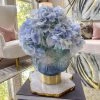Inspire Me! Home Decor Blue Textured Round Vase With Gold Base