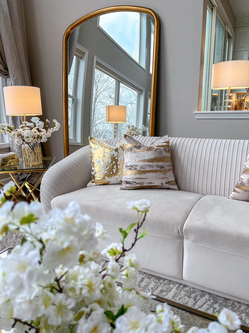 Cloud9d PILLOWS, RUGS, & THROWS Elise Ivory Gold Pillow - 20" X 20"