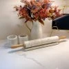 Inspire Me! Home Decor Marble Rolling Pin With Light Wood Handles And Stand