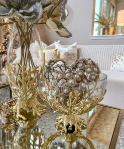 Inspire Me! Home Decor Gold Large Metallic Pearl Ornament/ Orb