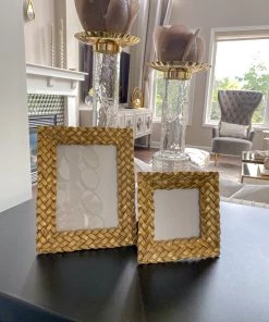 Inspire Me! Home Decor Gold Braided Patterned Picture Frame (3 Sizes)