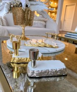 Inspire Me! Home Decor White Enameled Metal Candle Holder (2 Colors)