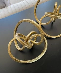 Inspire Me! Home Decor Gold Textured Abstract Sculpture (2 Sizes)