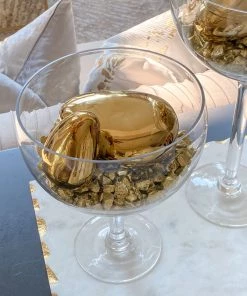 Inspire Me! Home Decor Glossy Gold Ceramic Decorative Stones (Set Of 5)