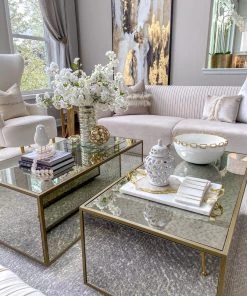 Inspire Me! Home Decor Marble Tray With Gold Agate Handles