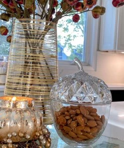 Inspire Me! Home Decor Glass Acorn Dish With Lid KITCHEN