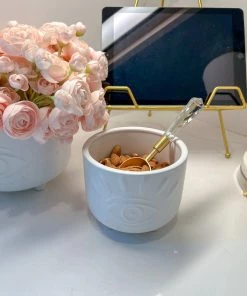 Inspire Me! Home Decor White Ceramic Evil Eye Planter (2 Sizes)