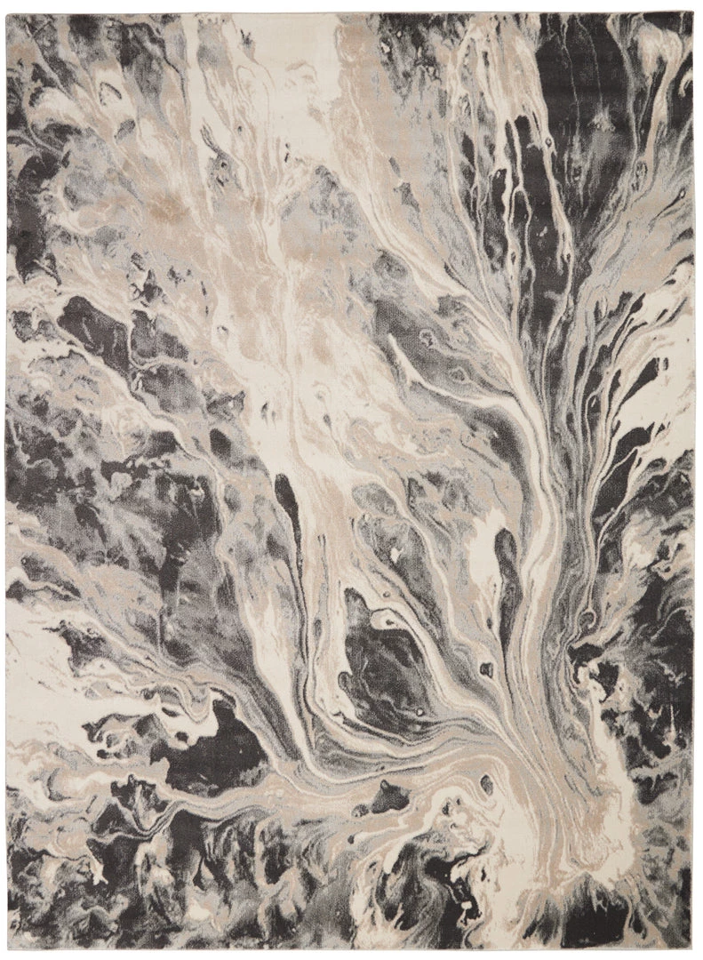 Nourison PILLOWS, RUGS, & THROWS Elegance Area Rug - Charcoal/Grey/Beige (10 Sizes)