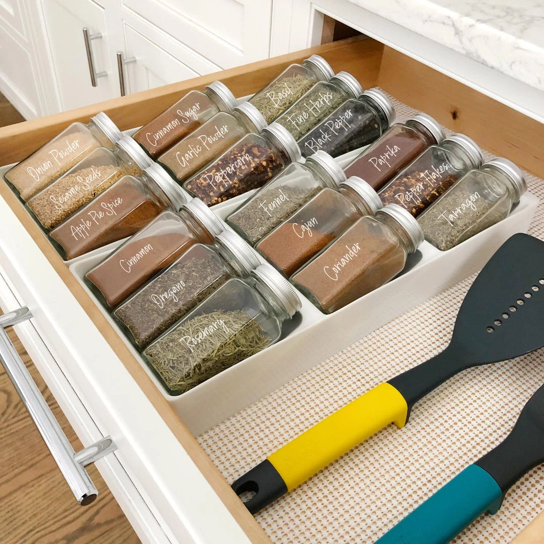 Inspire Me! Home Decor KITCHEN Black And White Script Spice Labels