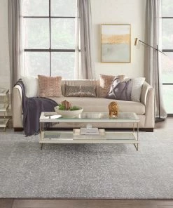 Nourison Elegance Area Rug - Grey/Blue/White (5 Sizes) PILLOWS, RUGS, & THROWS