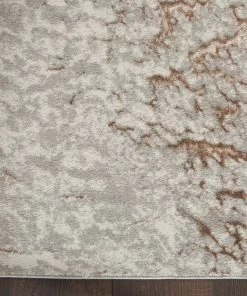 Nourison Metallic Abstract Area Rug Style 2 - Grey/Mocha (4 Sizes) PILLOWS, RUGS, & THROWS